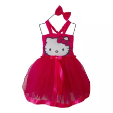 Vestido De Hello Kitty Disfraz Con Tul Talles 4 Al 12