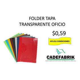 Carpeta Folder Tapa Transparente Oficio 0.59$