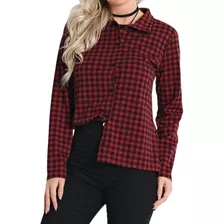 Blusa Camisa Xadrez Feminina Tamanho Gg Pronta Entrega Y3