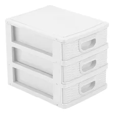 Mini Gaveteiro De Mesa Organizador Multiuso 3 Gavetas