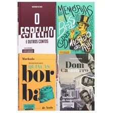 Kit Combo 4 Livros Clássicos Literatura Brasileira + Livro Brinde | Dom Casmurro + Quincas Borba + O Espelho + Memórias Póstumas De Brás Cubas | Machado De Assis