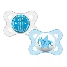 Kit Com 2 Chupetas Sayings Azul Mam ® Baby 0-6 Meses Tam. 1 Período De Idade 0 A 6 Meses