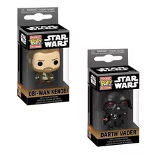 Pop! Keychain Llavero Star Wars Obi Wan + Darth Vader Set