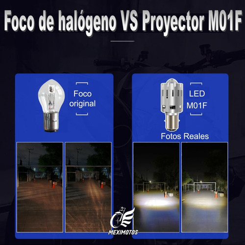 Foco Led Proyector Premium 5000lm Moto Ba20d - S2 - Lupa 2pz Foto 5