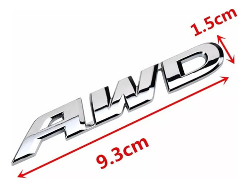 Emblema Awd Baul Metalico Adherible Ford Chevrolet  Honda Foto 2