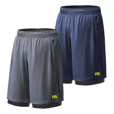 Kit 2 Shorts Masculino Bermuda Fitness 2 Em 1