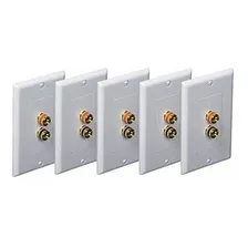 Imbaprice 5 Pack Premium 2 Connector Banana Wall Plate Banan