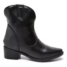 Bota Country Feminina Preto Fosco Western Original Dubuy