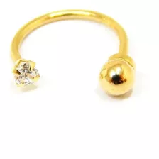 Piercing Ouro 18k Hélix Ferradura Cartilagem