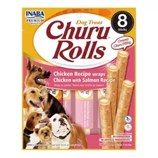 Golosina Perros Churu Rolls Pollo Y Salmon 8 Tubos X 12 G