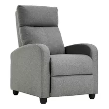 Sillón Poltrona Sofá Reclinable 1 Cuerpo Butaca Recliner Color Gris