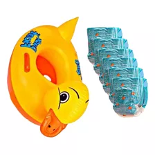 Salvavidas Inflable Andadera Bebé Pato +6 Pañal Acuático