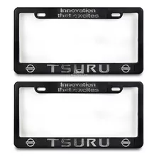 Marcos Porta Placas Plástico Negro Letra Cromada Tsuru