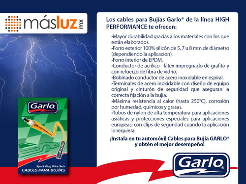 Jgo Cables Bujias Vega 2.3l 8v 76-77 Garlo High Performance Foto 4