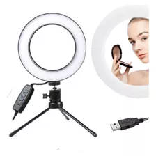 Ring Light Tripé Mesa Iluminador Luz De Led Live Selfie Make