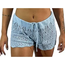 Shorts Saída De Praia Feminino Com Renda Transparente R01