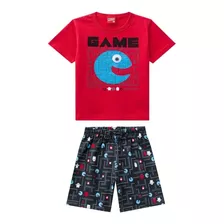 Conjunto Kyly Infantil Camiseta Construtor + Bermuda 110782