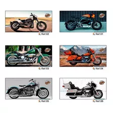 Placas Decorativas Parede Quarto Harley Davidson 50 X 25 Cm Preto
