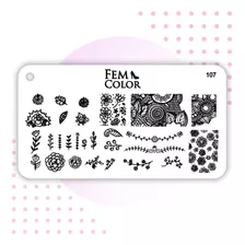 Placa Para Stamping Acrilico Deco Uñas Lefemme Mod.107