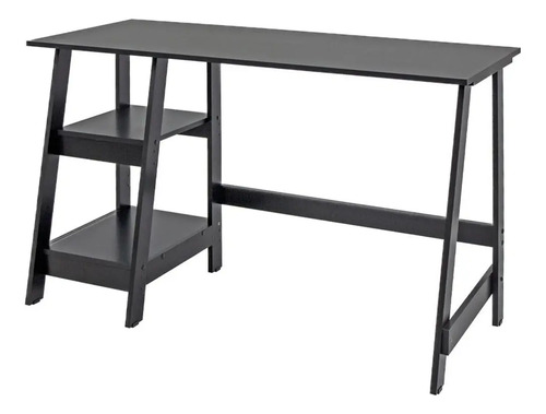 Mesa Escrivaninha Gamer 2 Prateleiras 120 Cm Mc190 Preto Dta Preto