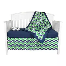 Bacati Zig Zag Y Big Dots 4 piezas Juego De Cama Cuna De Beb