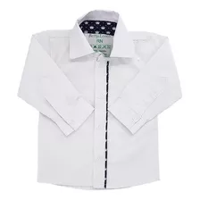 Camisa Social Botão Bebê 100% Percal 200 Fios Menino Branco!