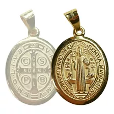 Medalla San Benito Oro Laminado 14k Medalla Católica Madrina