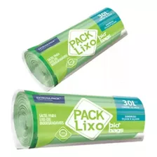 60 Sacos Lixo 30 Litros Rolo Picotado Biodegradável Verde 