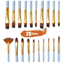 Kit De Pinceles Para Acrílico, Óleo, Acuarelas, 20 Piezas