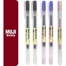 Kit Canetas Muji 0.38mm 2 Preta + 2 Azul + 1 Vermelha