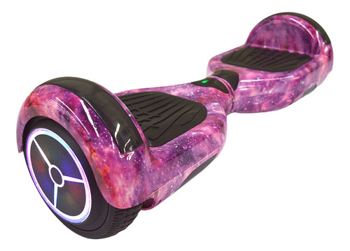Hoverboard Skate Elétrico Led Bluetooth E Bolsa Galáxia Rosa