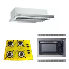 Kit Forno Elétrico Depurador 45l Embutir Cooktop 4b