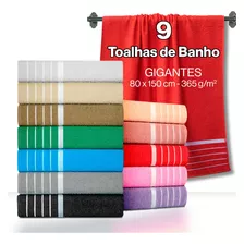 Kit C/ 9 Toalha De Banho Gigante 80 X 1,50 Atacado + Brinde