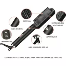 Escova Alisadora Modeladora De Cabelo Elétrica Vermelho 110v/220v