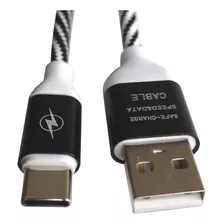 Cable Usb Tipo C Telado 1 Metro Carga Rapida Y Datos