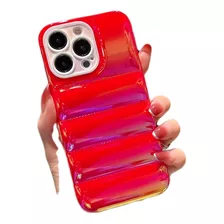Carcasa Acrilica Tipo Parca Rojo Metalizado Iphone12\12pro 