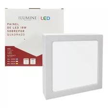 Painel Plafon Led Sobrepor Quadrado 18w 3000k 6500k 21x21 Cor Luz Fria 6500k 110v/220v