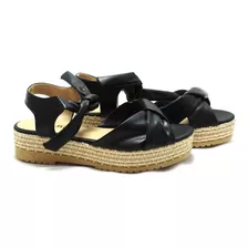 Sandalias De Taco Bajo Negras Talle 35