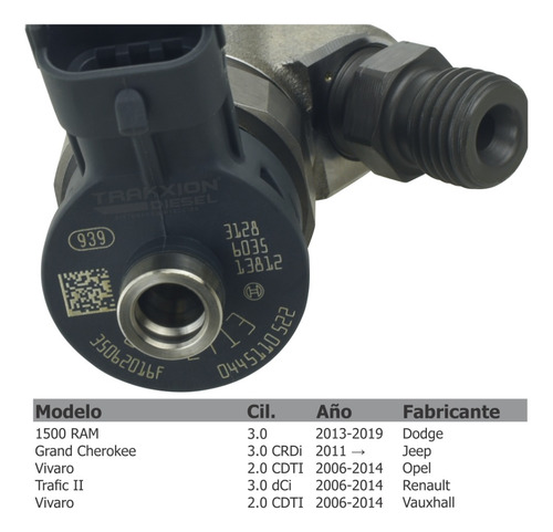 Inyector Diesel Para Grand Cherokee 3.0 Crdi Jeep 11-20 Foto 6