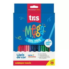 Lapis De Cor Tris Mega Soft Color 36 Cores