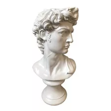 Imagem Busto David De Michelangelo 40cm Estátua Gesso Cru