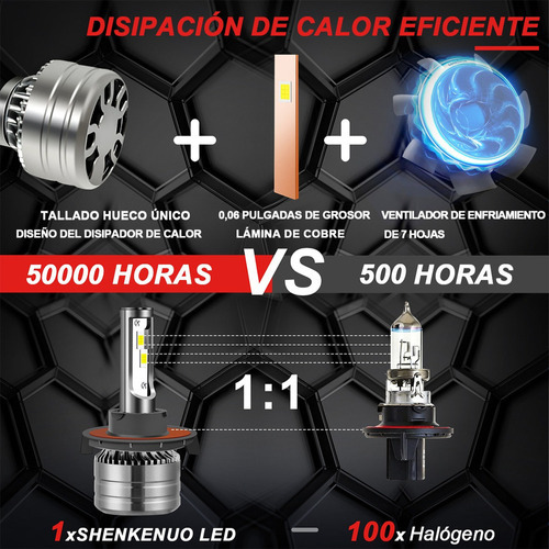 Faros Led H13 Para Jeep Luz Alta Y Baja 14000lm Foto 5