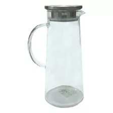 Jarra De Vidrio Bebidas Tapa Acero Con Filtro Agua Jugo 1.1l