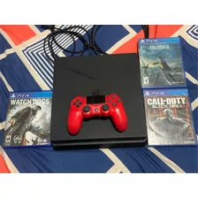 Playstation 4 Slim 500gb + Cargador + Juegos 