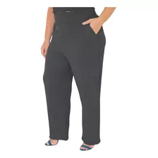 Calça Plus Size Cintura Alta Pantalona Elastex Soltinha Inst