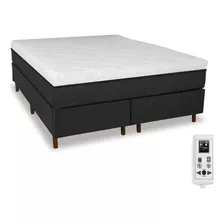 Eco New Colchões Colchão Magnético King 1,93m E 2,03m Massageador Cromoterapia Energia Bio Quântica Infravermelho Antiggermes Mais Cama Box Cor Preto