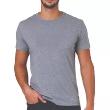 7 Camiseta Cinza Mescla Sublimação Malha Blusa Atacado