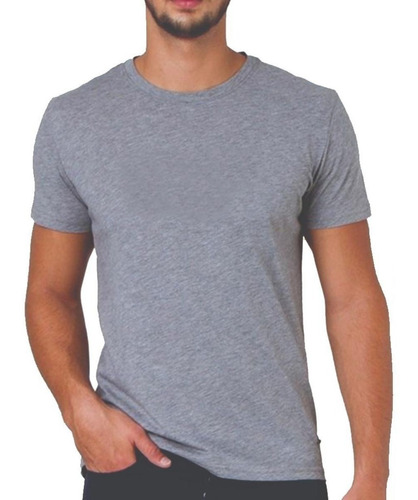 10 Camiseta Cinza Mescla Sublimação Malha Blusa Atacado