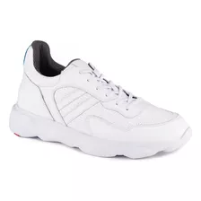 Tenis Deportivo State Blanco Max Denegri +7cms De Altura