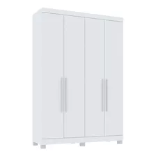 Guarda Roupa De Solteiro Em Mdf 4 Portas Laguna Max - Branco